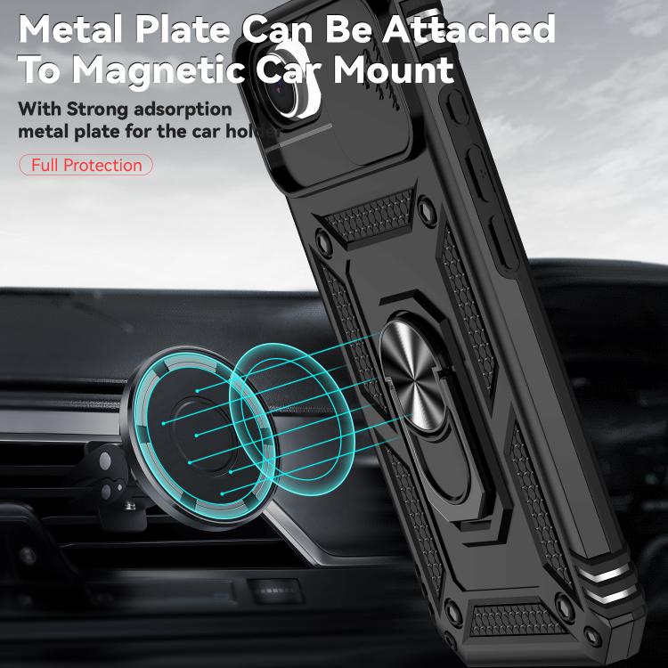 For iPhone 16e Sliding Camshield Holder Phone Case(Black)