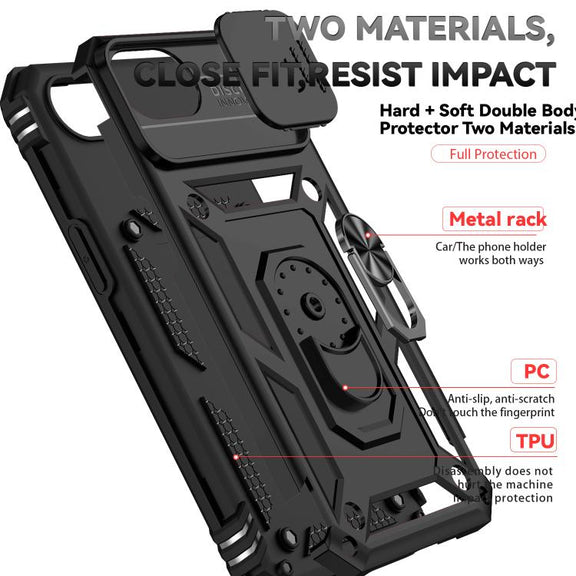 For iPhone 16e Sliding Camshield Holder Phone Case(Black)