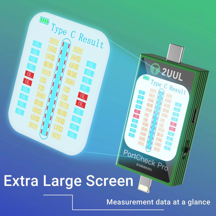 2uul PW31 PortCheck Pro 5V / 2A Type-C / Lighting Interface Automatic Tail Plug Detector