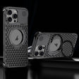 For iPhone 15 Pro R-JUST RJ-64 Aromatherapy Heat Dissipation MagSafe Phone Case with Stand(Black) - free shipping - PMc TechLife - Order now!