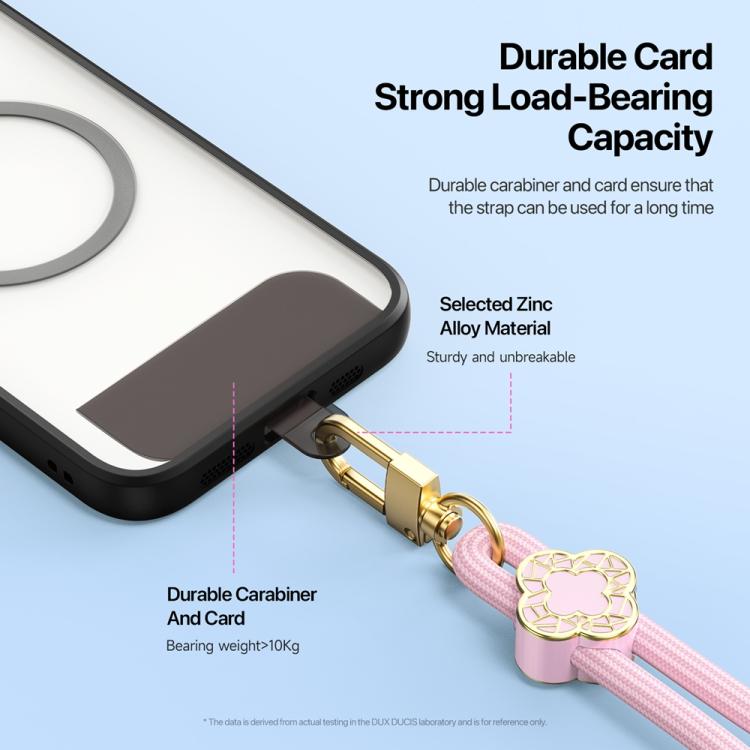 DUX DUCIS Garden Series Begonia Pattern Adjustable Short Phone Lanyard(Light Pink)