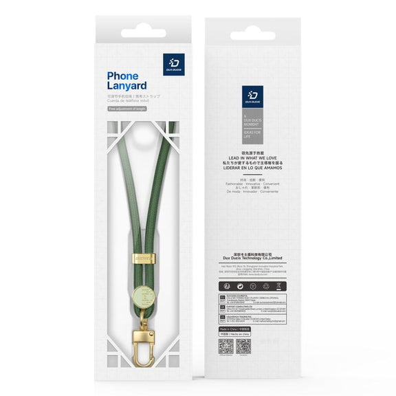 DUX DUCIS Garden Series Tile Pattern Adjustable Short Phone Lanyard(Army Green)