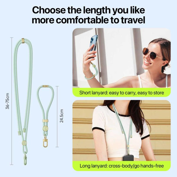 DUX DUCIS Garden Series Tile Pattern Adjustable Short Phone Lanyard(Light Green)