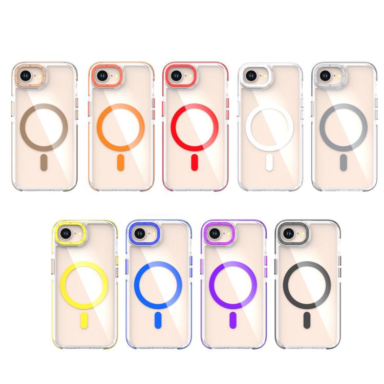 For iPhone 16e Dual-Color Clear Acrylic Hybrid TPU MagSafe Phone Case(Desert Gold)