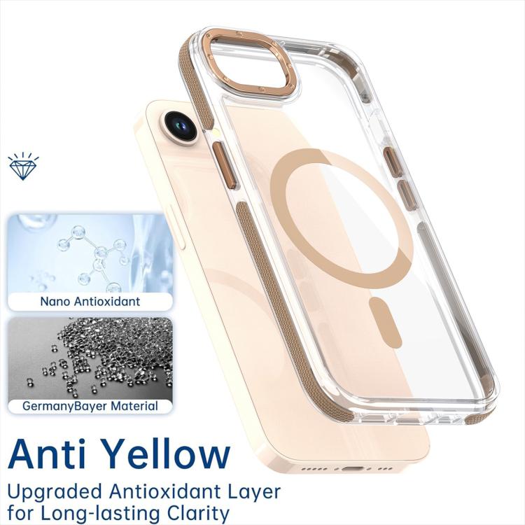 For iPhone 16e Dual-Color Clear Acrylic Hybrid TPU MagSafe Phone Case(Transparent)