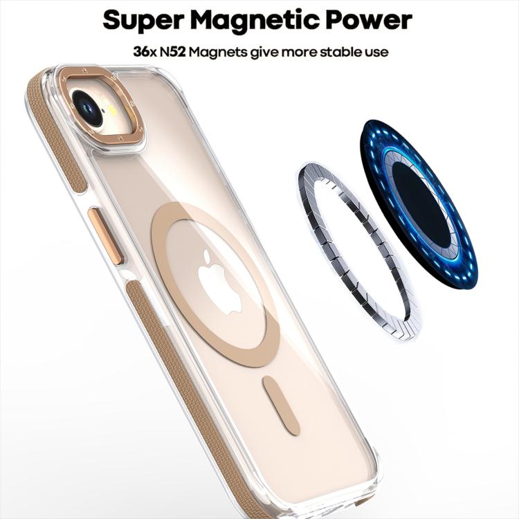 For iPhone 16e Dual-Color Clear Acrylic Hybrid TPU MagSafe Phone Case(Transparent)