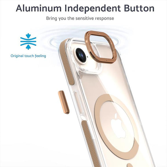 For iPhone 16e Dual-Color Clear Acrylic Hybrid TPU MagSafe Phone Case(Transparent)