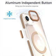 For iPhone 16e Dual-Color Clear Acrylic Hybrid TPU MagSafe Phone Case(Orange)