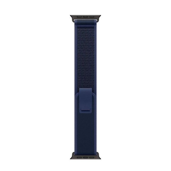 For Apple Watch 46mm / 49mm / 45mm / 44mm Trail Loop Nylon Watch Band(Blue + Black Titanium Finish)