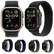 For Apple Watch 46mm / 49mm / 45mm / 44mm Trail Loop Nylon Watch Band(Blue + Black Titanium Finish)