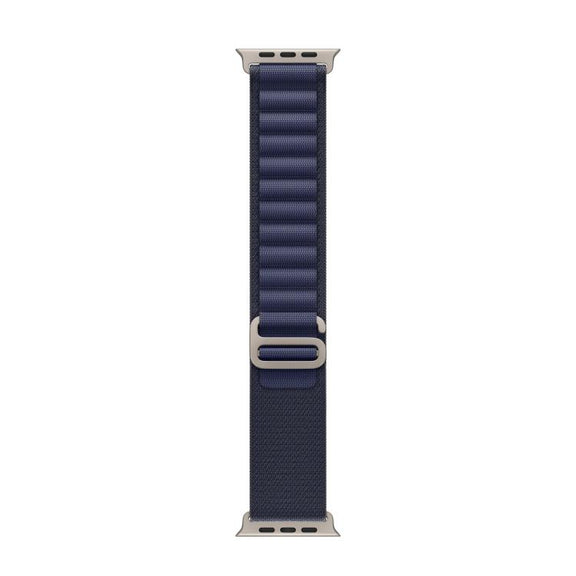 For Apple Watch 42mm / 41mm / 40mm / 38mm Alpine Loop Nylon Watch Band(Navy Silver Buckle)