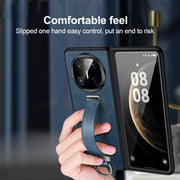 For Huawei Mate X6 SULADA PC Hybrid Leather Texture Skin Feel Shockproof Phone Case(Black)