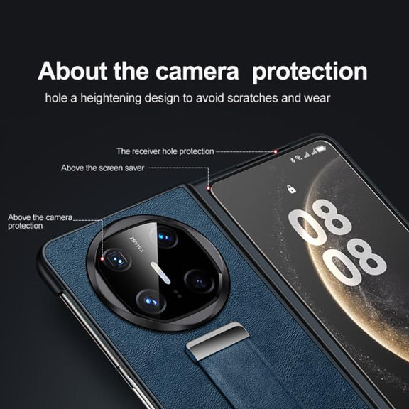 For Huawei Mate X6 SULADA PC Hybrid Leather Texture Skin Feel Shockproof Phone Case(Black)
