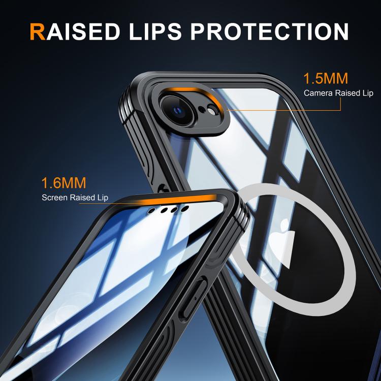 For iPhone 16e RedPepper Tempered Glass MagSafe Phone Case(Blue)