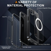 For iPhone 16e RedPepper Tempered Glass MagSafe Phone Case(Blue)