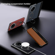For Huawei Mate 70 Pro / Mate 70 Pro+ SULADA Smart View Window MagSafe Magnetic Holder Leather Phone Case(Black)