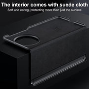 For Huawei Mate X6 SULADA Smart Series Wristband Holder Smart View Window Genuine Leather Phone Case(Blue)