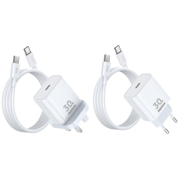 REMAX RP-U71 30W Type-C All-compatible GaN Charger with Data Cable, Plug:UK Plug(White)