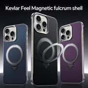 For iPhone 16 Plus SULADA Kevlar Texture MagSafe Magnetic Holder Phone Case(Purple)