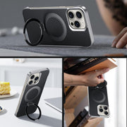For iPhone 16 Plus SULADA Kevlar Texture MagSafe Magnetic Holder Phone Case(Brown)