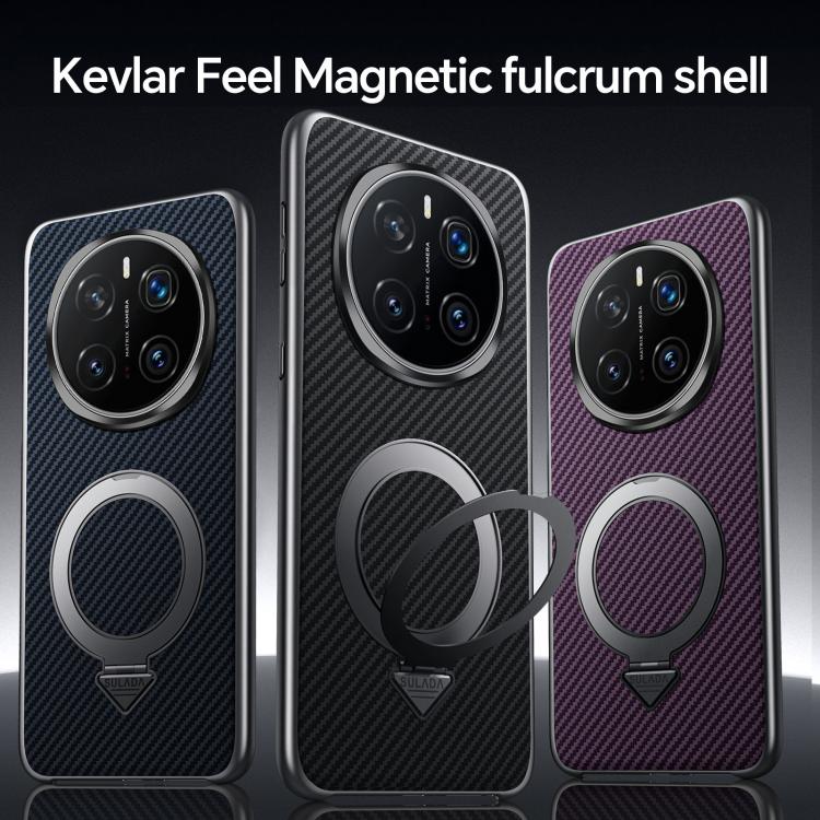 For Honor Magic7 SULADA Kevlar Texture MagSafe Magnetic Holder Phone Case(Black)