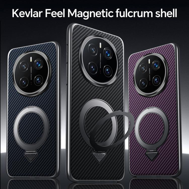 For Huawei Mate 60 Pro / Mate 60 Pro+ SULADA Kevlar Texture MagSafe Magnetic Holder Phone Case(Brown)