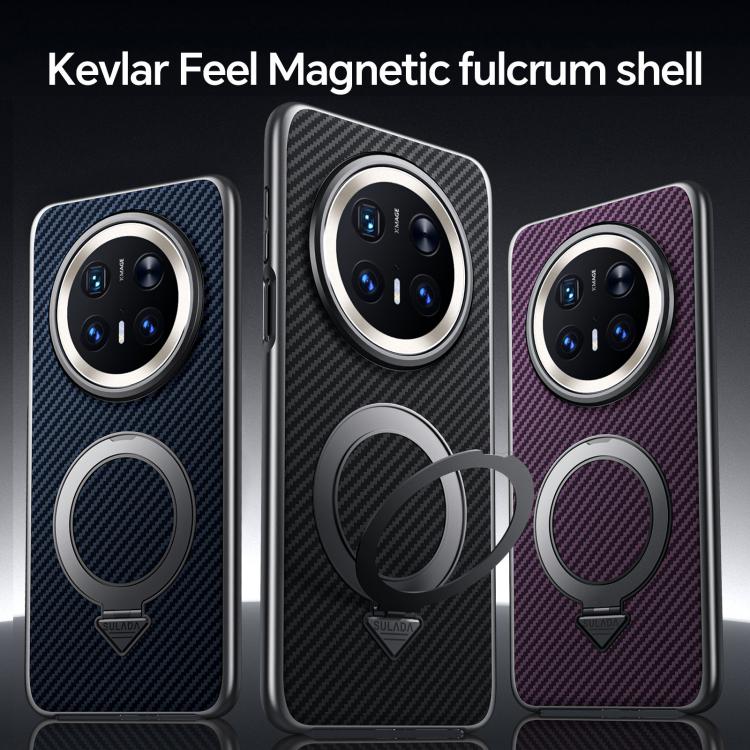 For Huawei Mate 70 Pro / Mate 70 Pro+ SULADA Kevlar Texture MagSafe Magnetic Holder Phone Case(Black)