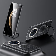 For Huawei Mate 70 Pro / Mate 70 Pro+ SULADA Kevlar Texture MagSafe Magnetic Holder Phone Case(Black)