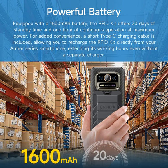 Ulefone Bluetooth 5.2 Portable UHF RFID Tag Reader(Black)
