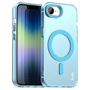 For iPhone 16e IMAK Candy Series Shockproof MagSafe Phone Case(Blue)