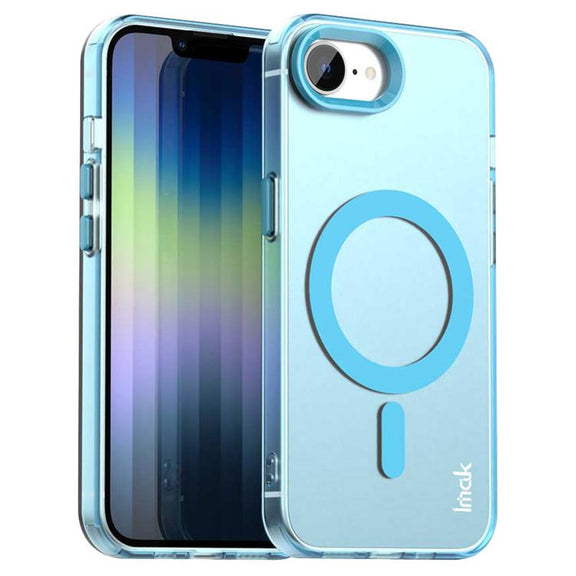 For iPhone 16e IMAK Candy Series Shockproof MagSafe Phone Case(Blue)