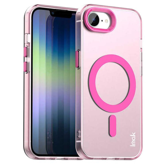 For iPhone 16e IMAK Candy Series Shockproof MagSafe Phone Case(Red)