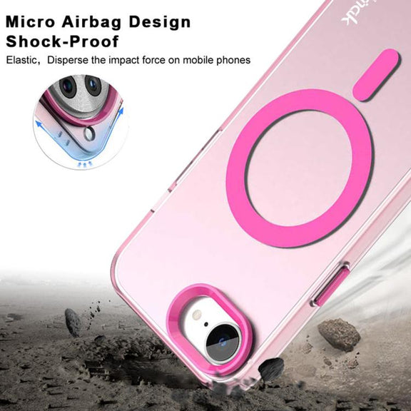 For iPhone 16e IMAK Candy Series Shockproof MagSafe Phone Case(Orange)