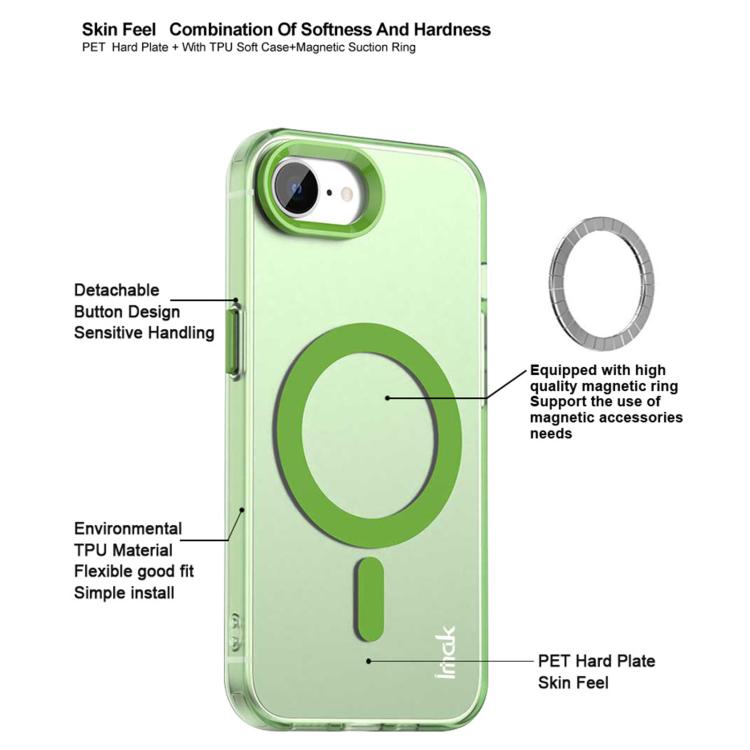 For iPhone 16e IMAK Candy Series Shockproof MagSafe Phone Case(Orange)