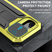 For iPhone 16e Sliding Camera IP68 Water-resistant Holder Phone Case(Yellow)