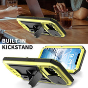 For iPhone 16e Sliding Camera IP68 Water-resistant Holder Phone Case(Yellow)