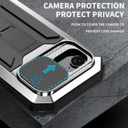 For iPhone 16e Sliding Camera IP68 Water-resistant Holder Phone Case(Silver)