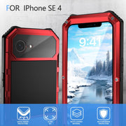 For iPhone 16e IP68 Water-resistant Dustproof Shockproof Holder Phone Case(Red)