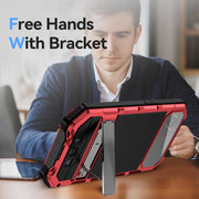 For iPhone 16e IP68 Water-resistant Dustproof Shockproof Holder Phone Case(Red)