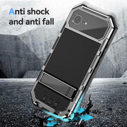 For iPhone 16e IP68 Water-resistant Dustproof Shockproof Holder Phone Case(Silver)