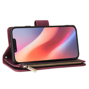 For iPhone 16e Multifunctional Multi-Card Wallet Phone Leather Case(Wine Red)