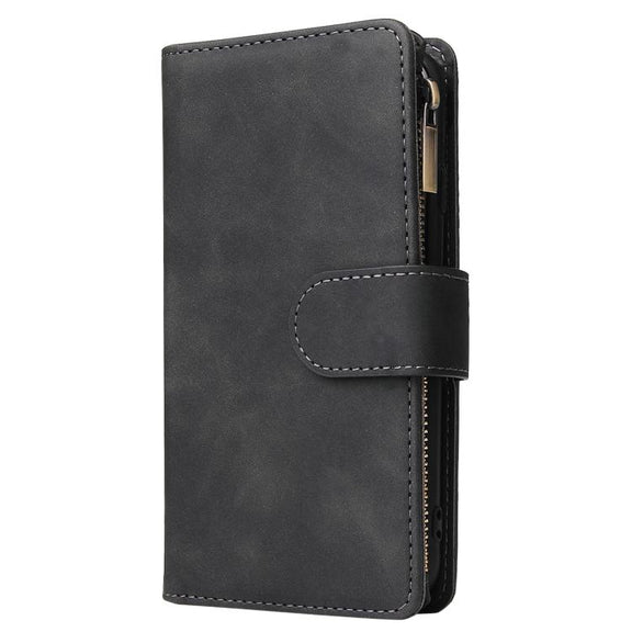 For iPhone 16e Multifunctional Multi-Card Wallet Phone Leather Case(Black)