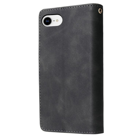 For iPhone 16e Multifunctional Multi-Card Wallet Phone Leather Case(Black)