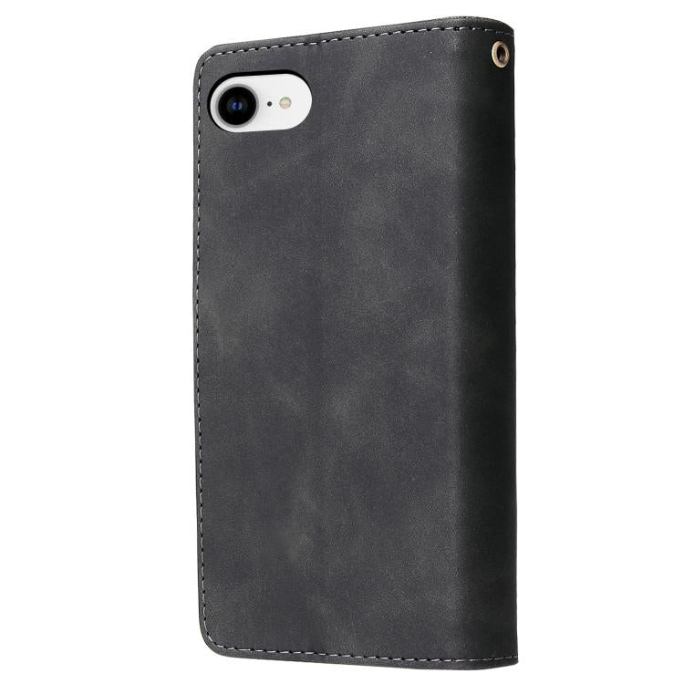 For iPhone 16e Multifunctional Multi-Card Wallet Phone Leather Case(Black)