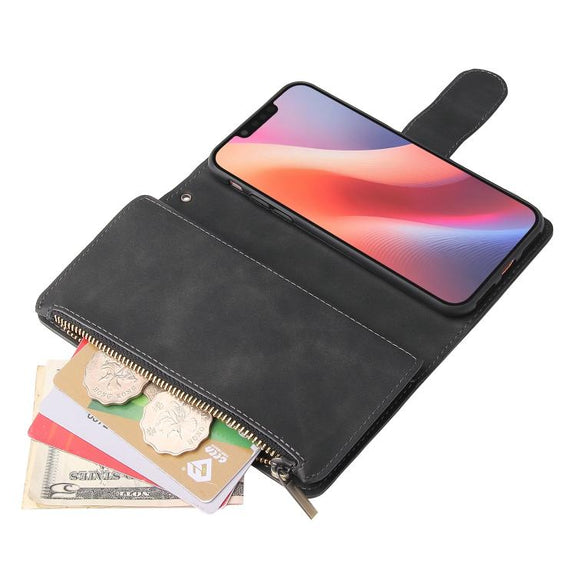 For iPhone 16e Multifunctional Multi-Card Wallet Phone Leather Case(Black)