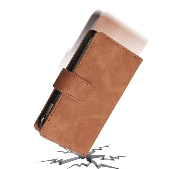 For iPhone 16e Multifunctional Multi-Card Wallet Phone Leather Case(Brown)