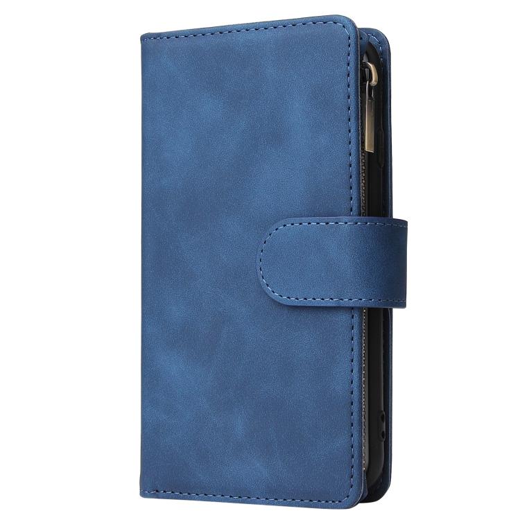 For iPhone 16e Multifunctional Multi-Card Wallet Phone Leather Case(Dark Blue)