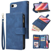 For iPhone 16e Multifunctional Multi-Card Wallet Phone Leather Case(Dark Blue)