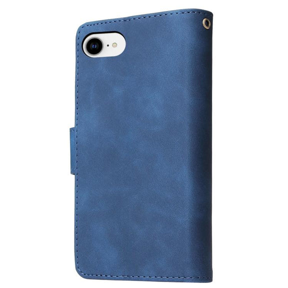 For iPhone 16e Multifunctional Multi-Card Wallet Phone Leather Case(Dark Blue)