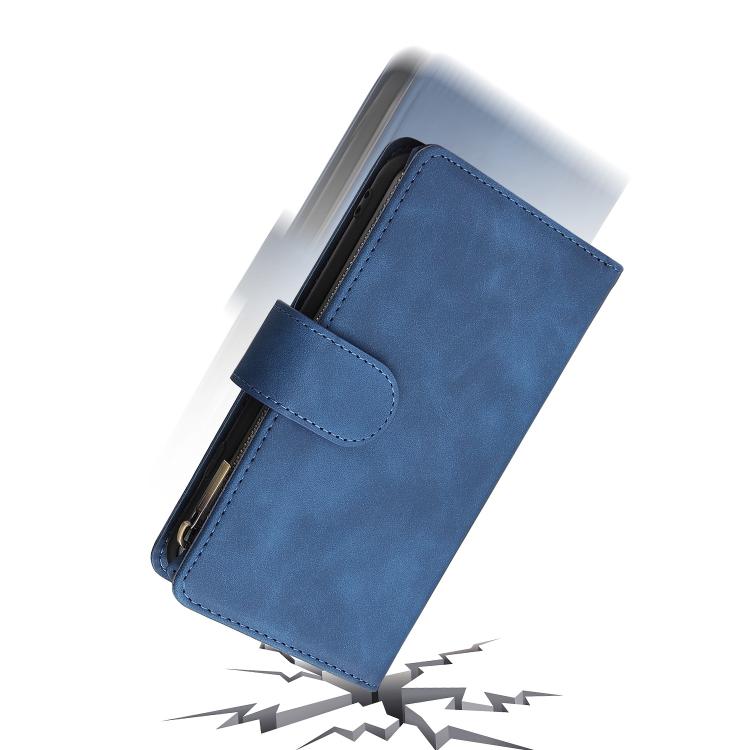 For iPhone 16e Multifunctional Multi-Card Wallet Phone Leather Case(Dark Blue)